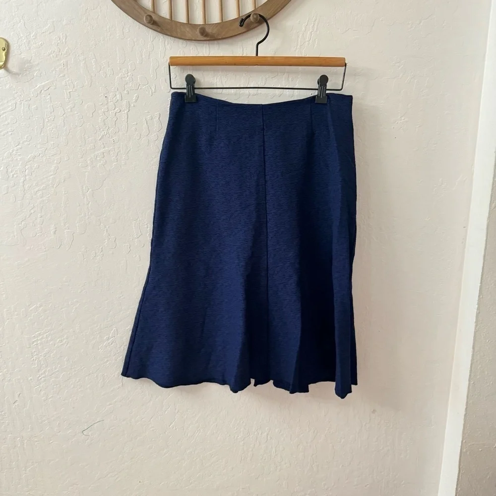 CAbi Tulip Flare A Line Skirt Blue Midi Wear to Work Casual Women's 3097 size 6